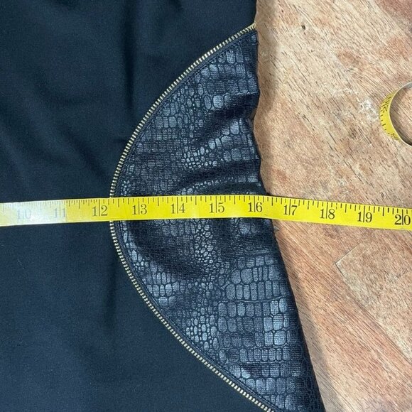 Cache Y2K Bodycon Dress Womens 14 Snakeskin Zipper Edge Curvy Punk Going Out - Picture 13 of 15